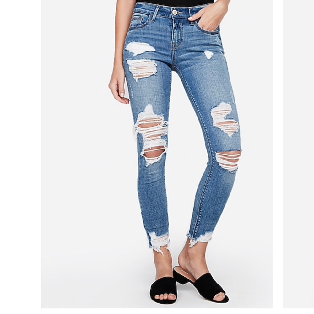 destroyed skinny denim [stretchy] jeans